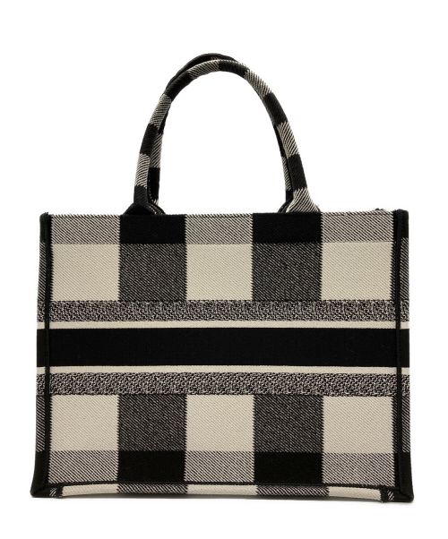 Christian Dior（クリスチャン ディオール）Christian Dior (クリスチャン ディオール) ブックトートバッグ ブラック×ホワイト サイズ:ミディアムの古着・服飾アイテム
