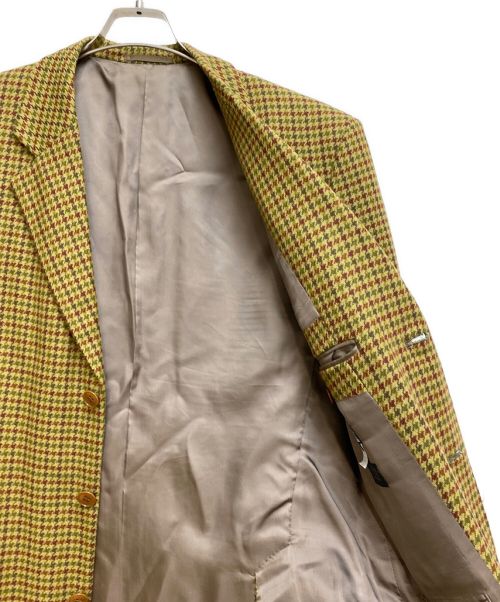 HERMES（エルメス）HERMES (エルメス) カシミヤ混テーラードジャケット ブラウン×ベージュ サイズ:Lの古着・服飾アイテム