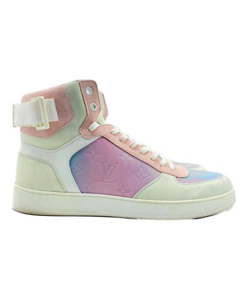 LOUIS VUITTON（ルイ ヴィトン）LOUIS VUITTON (ルイ ヴィトン) プリズムハイカットスニーカー ホワイト×ピンク サイズ:SIZE 8の古着・服飾アイテム