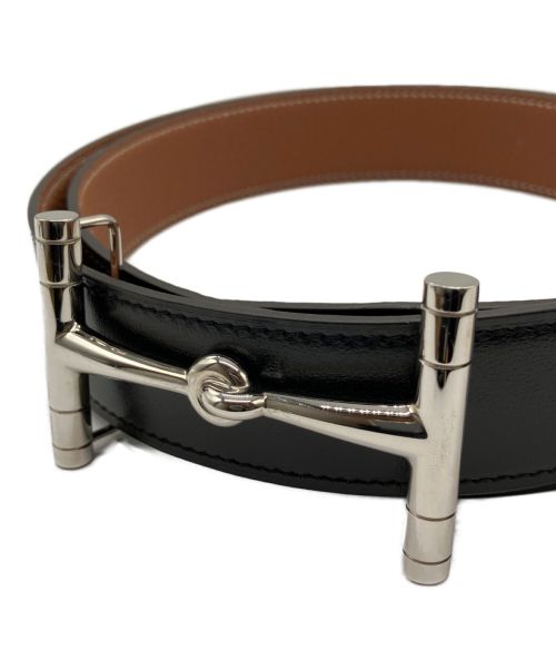 HERMES（エルメス）HERMES (エルメス) Hモチーフバックルレザーベルト ブラックの古着・服飾アイテム