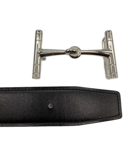 HERMES（エルメス）HERMES (エルメス) Hモチーフバックルレザーベルト ブラックの古着・服飾アイテム