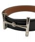 HERMES (エルメス) Hモチーフバックルレザーベルト ブラック：55800円