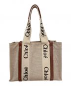 Chloeクロエ）の古着「WOODYトートバッグ」｜ベージュ×ブラウン