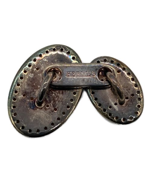 HERMES（エルメス）HERMES (エルメス) パンチングロゴ Hモチーフ エブリン カフスボタン シルバーの古着・服飾アイテム