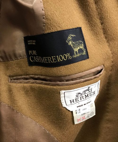HERMES（エルメス）HERMES (エルメス) カシミヤステンカラーコート キャメル サイズ:Lの古着・服飾アイテム