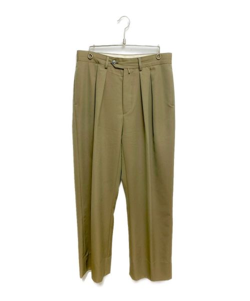 NEAT（ニート）NEAT (ニート) ワイドタックスラックス カーキ サイズ:46の古着・服飾アイテム