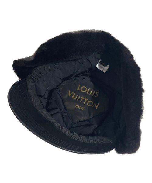LOUIS VUITTON（ルイ ヴィトン）LOUIS VUITTON (ルイ ヴィトン) ミンクボア付キャップ ブラック サイズ:Sの古着・服飾アイテム