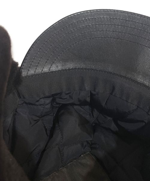 LOUIS VUITTON（ルイ ヴィトン）LOUIS VUITTON (ルイ ヴィトン) ミンクボア付キャップ ブラック サイズ:Sの古着・服飾アイテム
