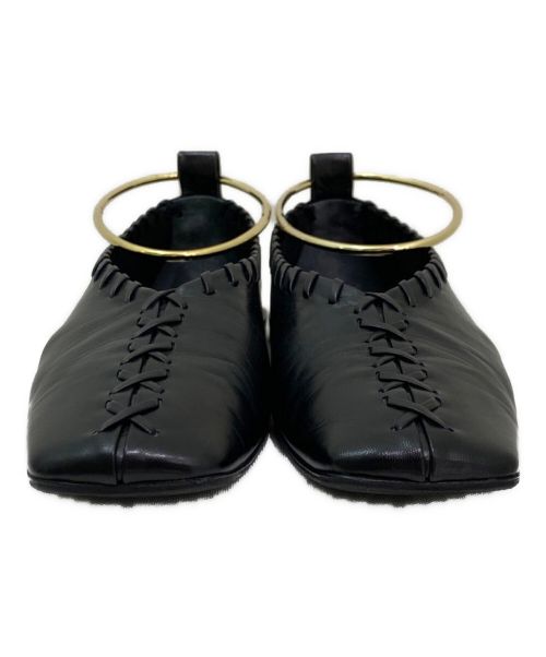 JIL SANDER（ジルサンダー）JIL SANDER (ジルサンダー) アンクルリングデザインレザーパンプス ブラック サイズ:36 1/2の古着・服飾アイテム