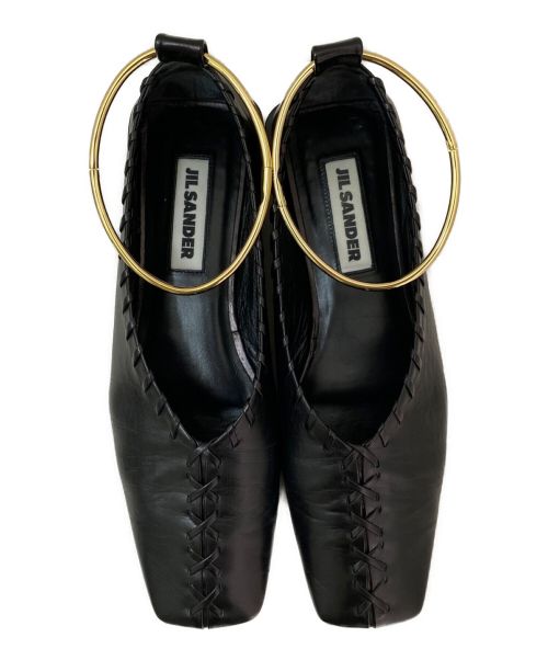 JIL SANDER（ジルサンダー）JIL SANDER (ジルサンダー) アンクルリングデザインレザーパンプス ブラック サイズ:36 1/2の古着・服飾アイテム