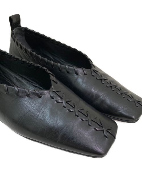 JIL SANDER（ジルサンダー）JIL SANDER (ジルサンダー) アンクルリングデザインレザーパンプス ブラック サイズ:36 1/2の古着・服飾アイテム