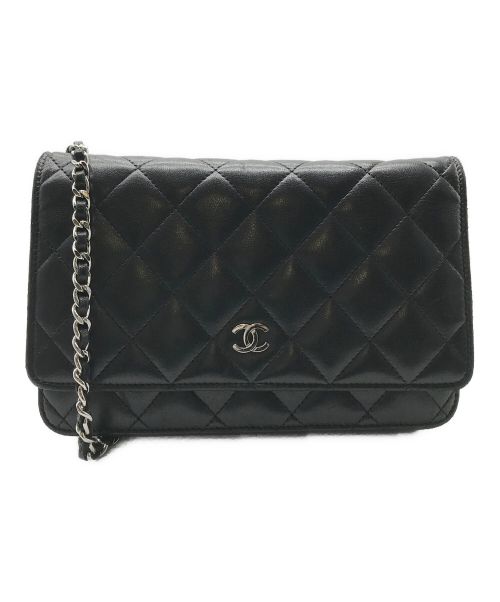 CHANEL（シャネル）CHANEL (シャネル) マトラッセショルダーウォレットバッグ ブラックの古着・服飾アイテム