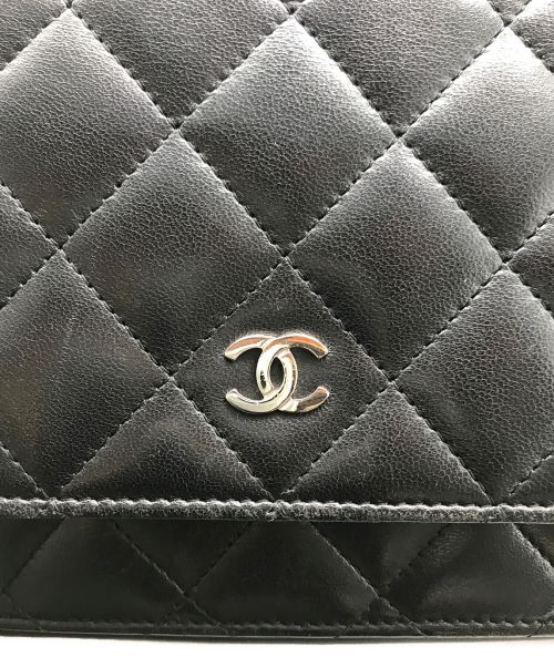 CHANEL（シャネル）CHANEL (シャネル) マトラッセショルダーウォレットバッグ ブラックの古着・服飾アイテム