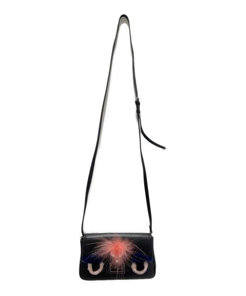 FENDI（フェンディ）FENDI (フェンディ) モンスターマイクロバケットミニショルダーバッグ ブラックの古着・服飾アイテム