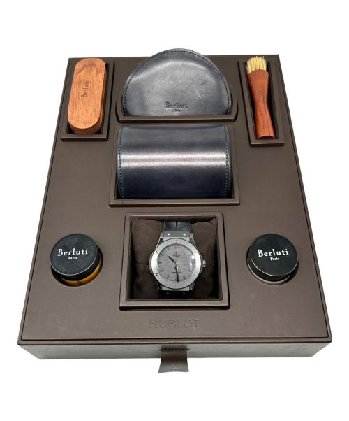 HUBLOT×Berluti（ウブロ×ベルルッティ）HUBLOT×Berluti (ウブロ×ベルルッティ) クラシックフュージョン オールブラック ブラック サイズ:45mmの古着・服飾アイテム