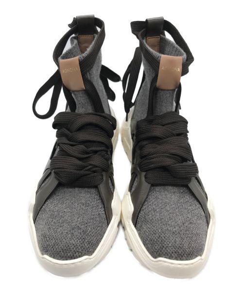 Agnona（アニオナ）Agnona (アニオナ) ハイカットニットスニーカー ブラウン×ホワイト サイズ:37の古着・服飾アイテム