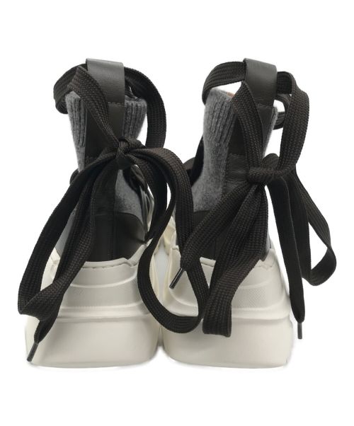 Agnona（アニオナ）Agnona (アニオナ) ハイカットニットスニーカー ブラウン×ホワイト サイズ:37の古着・服飾アイテム