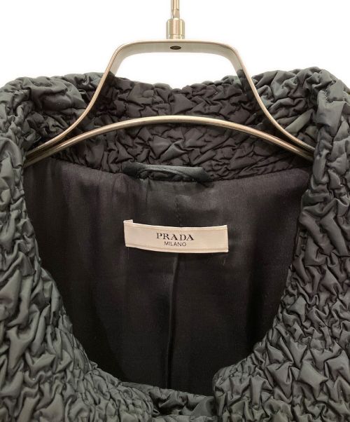 PRADA（プラダ）PRADA (プラダ) プリーツワッシャ加工コート ブラック サイズ:42の古着・服飾アイテム