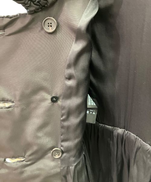 PRADA（プラダ）PRADA (プラダ) プリーツワッシャ加工コート ブラック サイズ:42の古着・服飾アイテム