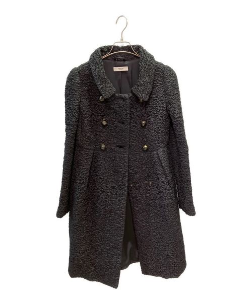 PRADA（プラダ）PRADA (プラダ) プリーツワッシャ加工コート ブラック サイズ:42の古着・服飾アイテム