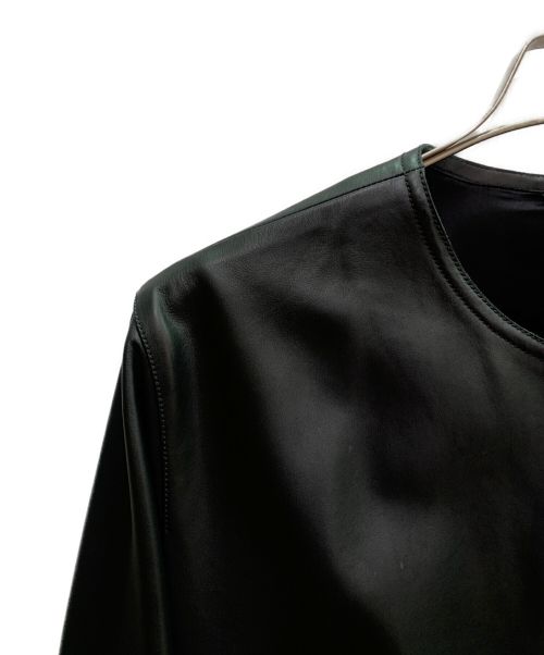 HERMES（エルメス）HERMES (エルメス) ジップアップレザーブルゾン ブラック サイズ:48の古着・服飾アイテム