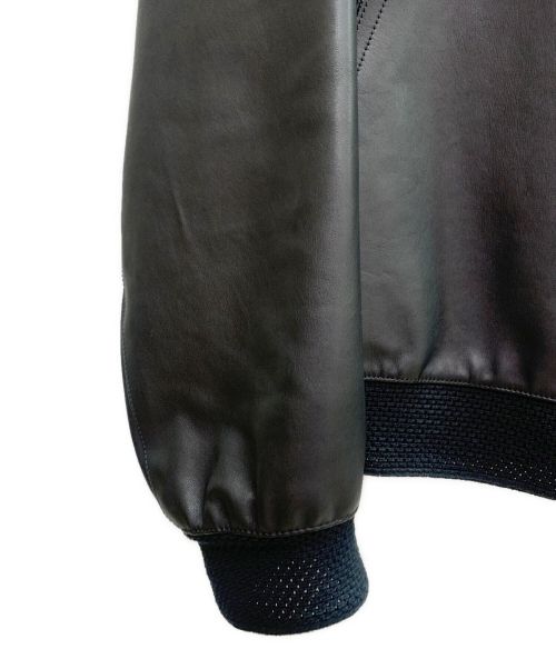 HERMES（エルメス）HERMES (エルメス) ジップアップレザーブルゾン ブラック サイズ:48の古着・服飾アイテム