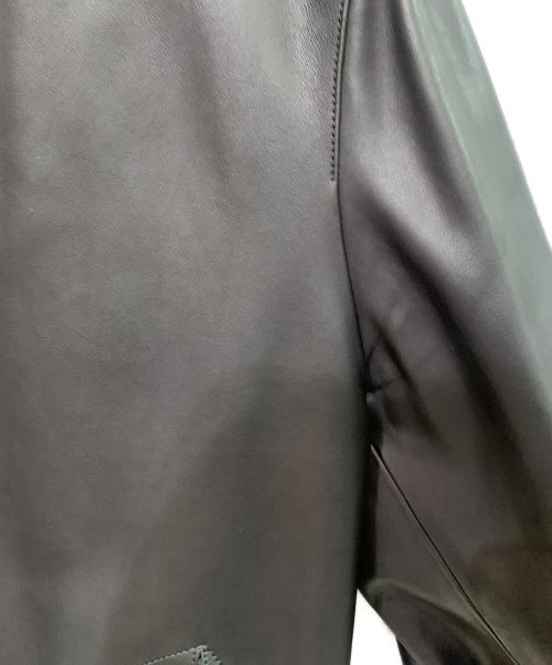 HERMES（エルメス）HERMES (エルメス) ジップアップレザーブルゾン ブラック サイズ:48の古着・服飾アイテム