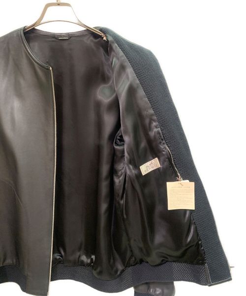 HERMES（エルメス）HERMES (エルメス) ジップアップレザーブルゾン ブラック サイズ:48の古着・服飾アイテム
