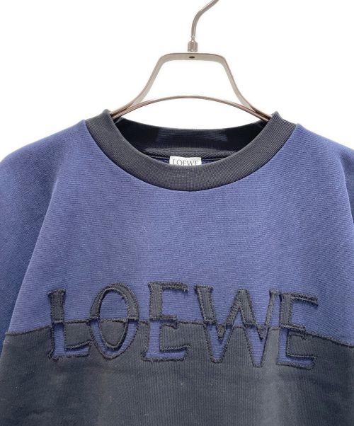LOEWE（ロエベ）LOEWE (ロエベ) ワイドロゴスウェット ネイビー×ブラック サイズ:Sの古着・服飾アイテム