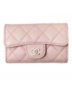 CHANELシャネル）の古着「キャビアスキンカードケース」｜ピンク