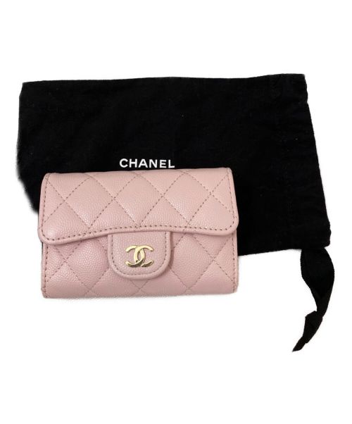 CHANEL（シャネル）CHANEL (シャネル) キャビアスキンカードケース ピンクの古着・服飾アイテム