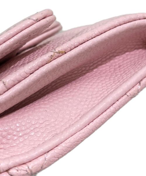 CHANEL（シャネル）CHANEL (シャネル) キャビアスキンカードケース ピンクの古着・服飾アイテム