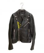 DSQUARED2ディースクエアード）の古着「ダブルライダースジャケット」｜ブラック