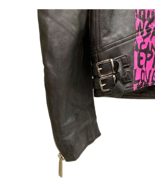 DSQUARED2（ディースクエアード）DSQUARED2 (ディースクエアード) ダブルライダースジャケット ブラック サイズ:52の古着・服飾アイテム