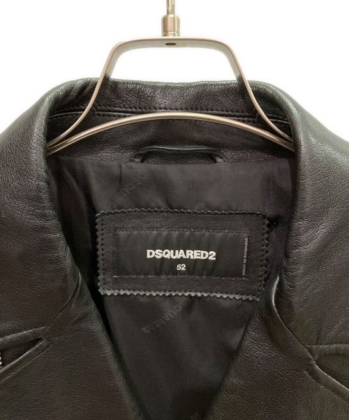 DSQUARED2（ディースクエアード）DSQUARED2 (ディースクエアード) ダブルライダースジャケット ブラック サイズ:52の古着・服飾アイテム
