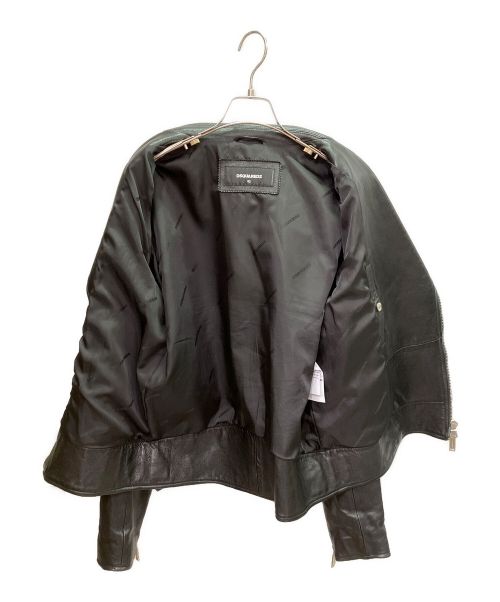 DSQUARED2（ディースクエアード）DSQUARED2 (ディースクエアード) ダブルライダースジャケット ブラック サイズ:52の古着・服飾アイテム