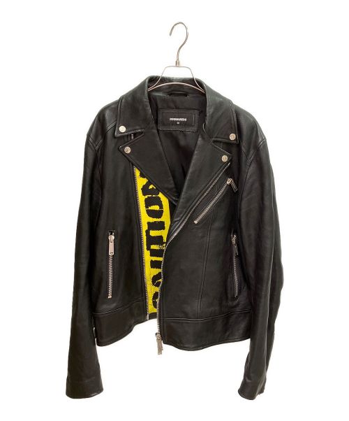 DSQUARED2（ディースクエアード）DSQUARED2 (ディースクエアード) ダブルライダースジャケット ブラック サイズ:52の古着・服飾アイテム