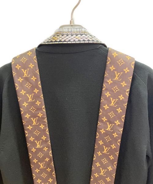 LOUIS VUITTON（ルイ ヴィトン）LOUIS VUITTON (ルイ ヴィトン) モノグラムボウタイニットカーディガン ブラック×シルバー サイズ:Sの古着・服飾アイテム