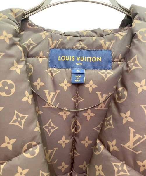 LOUIS VUITTON（ルイ ヴィトン）LOUIS VUITTON (ルイ ヴィトン) ショートピローパファーラップコート ベージュ×ブラウン サイズ:36の古着・服飾アイテム