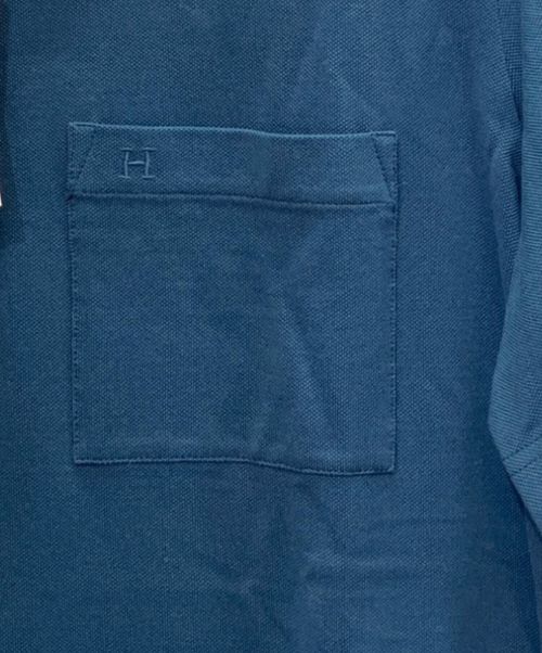 HERMES（エルメス）HERMES (エルメス) ロゴワンポイントポロシャツ ネイビー サイズ:L 未使用品の古着・服飾アイテム
