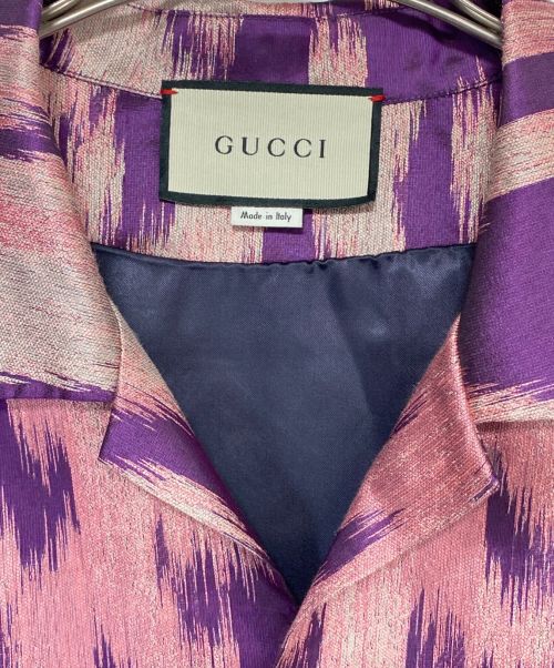 GUCCI（グッチ）GUCCI (グッチ) ボーリングシャツ パープル×ピンク サイズ:44の古着・服飾アイテム