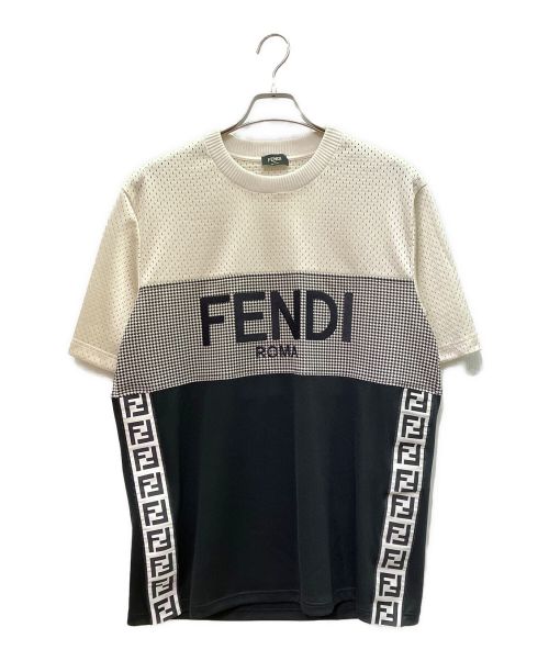 FENDI（フェンディ）FENDI (フェンディ) ロゴメッシュカットソー ブラック サイズ:Mの古着・服飾アイテム