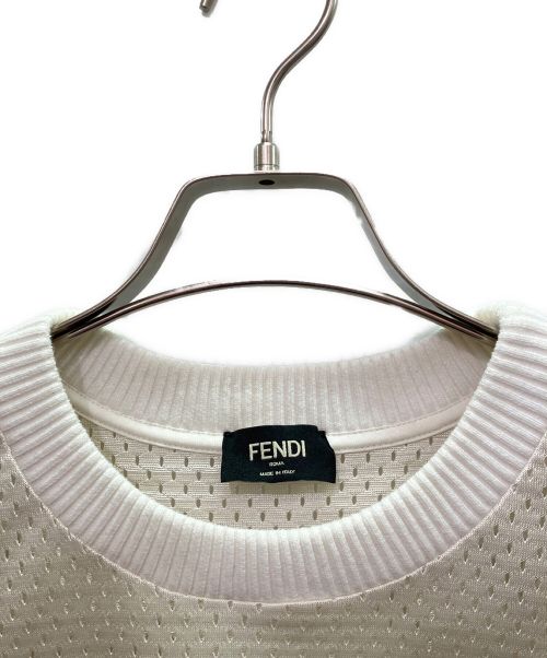 FENDI（フェンディ）FENDI (フェンディ) ロゴメッシュカットソー ブラック サイズ:Mの古着・服飾アイテム