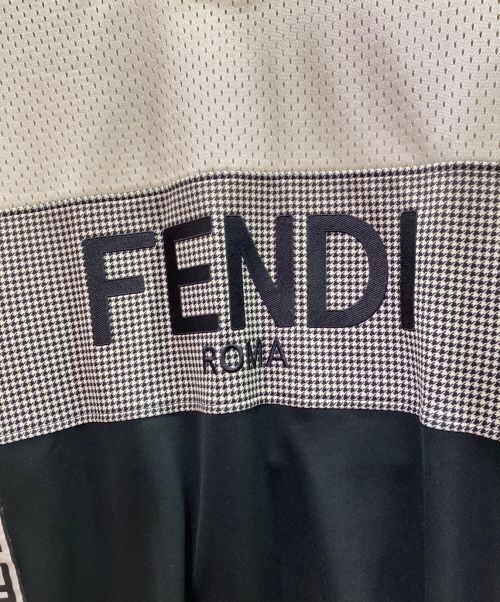FENDI（フェンディ）FENDI (フェンディ) ロゴメッシュカットソー ブラック サイズ:Mの古着・服飾アイテム