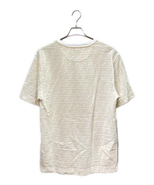 FENDI（フェンディ）FENDI (フェンディ) FFロゴカットソー ホワイト×ベージュ サイズ:Mの古着・服飾アイテム