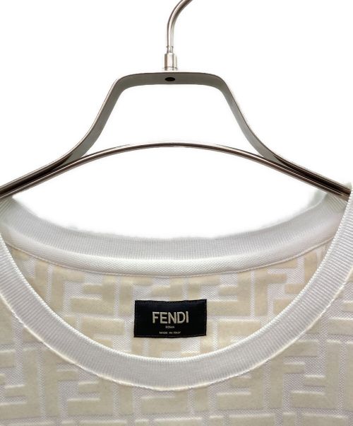 FENDI（フェンディ）FENDI (フェンディ) FFロゴカットソー ホワイト×ベージュ サイズ:Mの古着・服飾アイテム