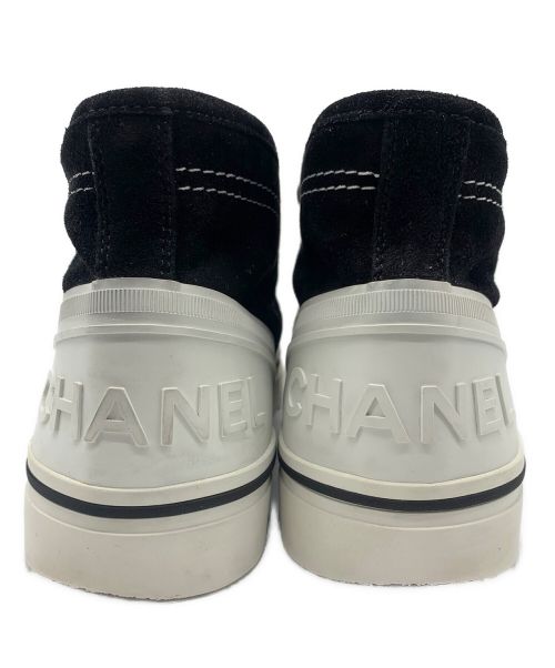 CHANEL（シャネル）CHANEL (シャネル) スウェード切替ハイカットスニーカー ブラック×ホワイト サイズ:36の古着・服飾アイテム