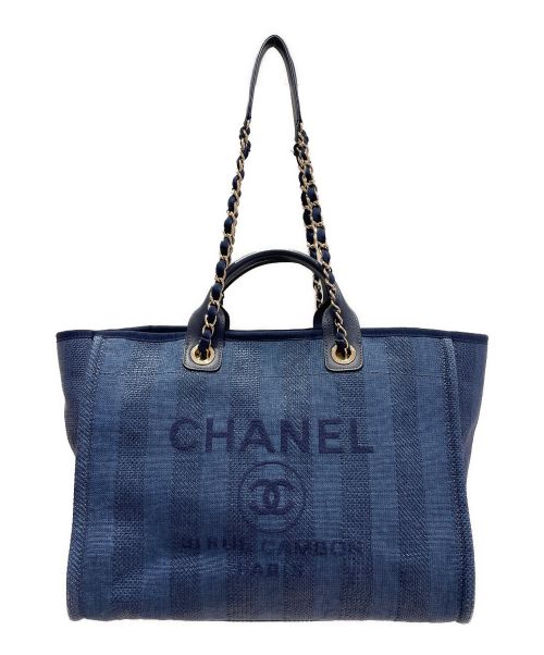 CHANEL（シャネル）CHANEL (シャネル) ドーヴィルGMチェーンバッグ ブルー サイズ:GMの古着・服飾アイテム