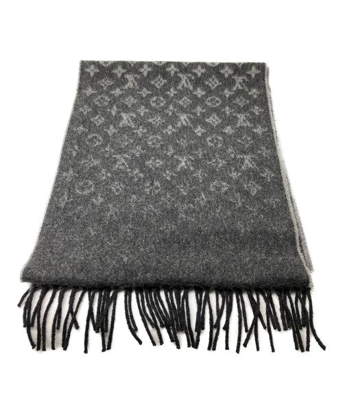 LOUIS VUITTON（ルイ ヴィトン）LOUIS VUITTON (ルイ ヴィトン) ウールカシミヤロゴマフラー ライトグレーの古着・服飾アイテム