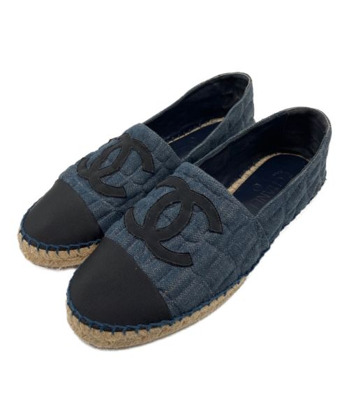 CHANEL（シャネル）CHANEL (シャネル) エスパドリーユスリッポン ネイビー サイズ:41の古着・服飾アイテム